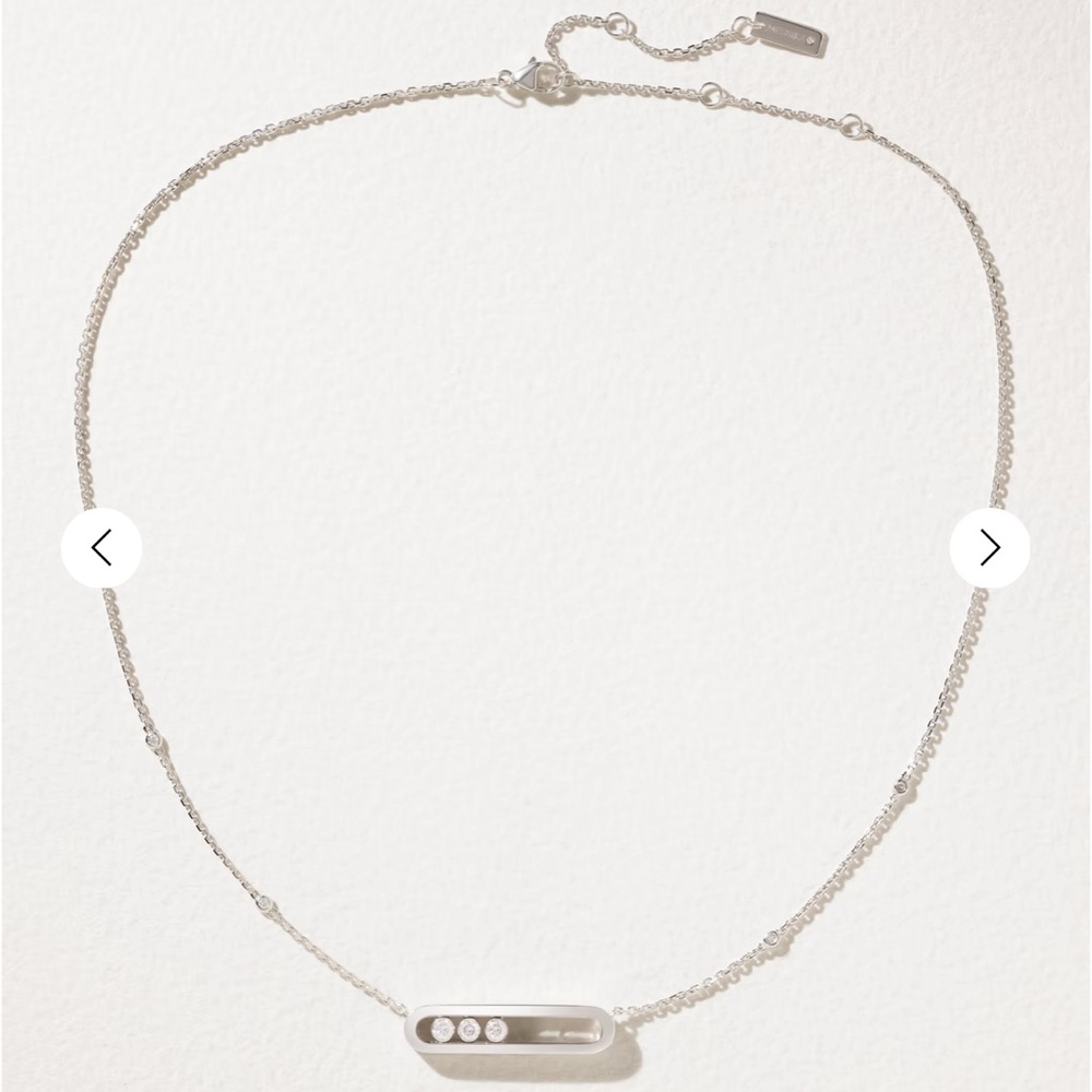 Messika Move 18kt  white gold necklace Necklace with three diamonds - Picture 8 of 8